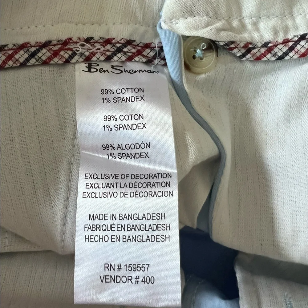 Ben Sherman straight fit, stretch chinos size 30x32, cerulean bl, new with tags